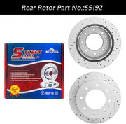 Front & Rear Brakes Rotors Brake Pads Kit for SILVERADO 2500 HD,3500 HD,SUBURBAN 3500 HD,GMC SIERRA 2500 HD,SIERRA 3500HD-Premium Drilled and Slotted ROTORS, ASE Certified Mechanic Reviewed!
