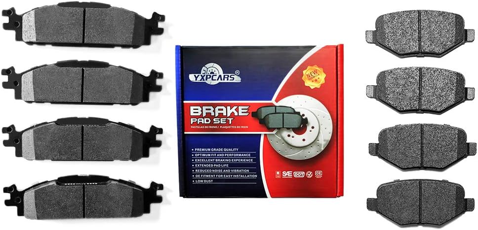 Front and Rear Brake Pads for FORD EXPLORER 2011-2017/FORD FLEX 2009-2019/TAURUS 2010-2019/LINCOLN MKS 2011/MKT 2010-2014