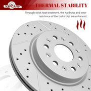 Ceramic Rear Brakes Pad and Rotors Drilled Slotted Vented Disc Brake Kits for Cadillac Xt5 2017 2018 2019 2020/ Xt6 2020, for Gmc Acadia 2017-2020, for Chevry Blazer/Traverse, for Buick Enclave