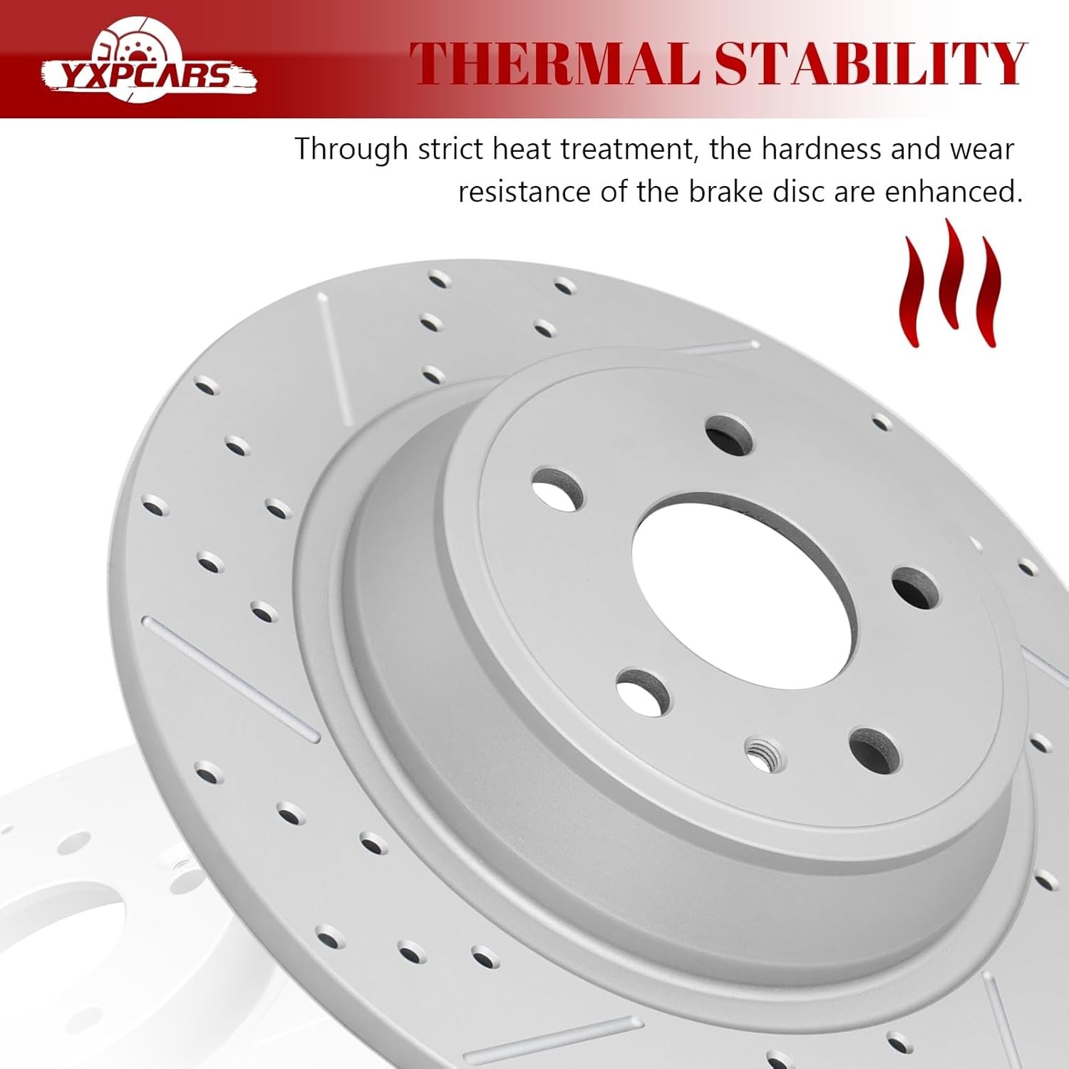 Ceramic Rear Brakes Pad and Rotors Drilled Slotted Solid Replacement Disc Brake Kits for Lincoln Mkz 2013-2016 Hybrid, Ford Fusion 2013 2014 2015 2016 2017 2018 2019 2020 Except Energi