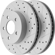 Front Drilled and Slotted Disc Brake Rotors for Jeep Liberty 2002-2007