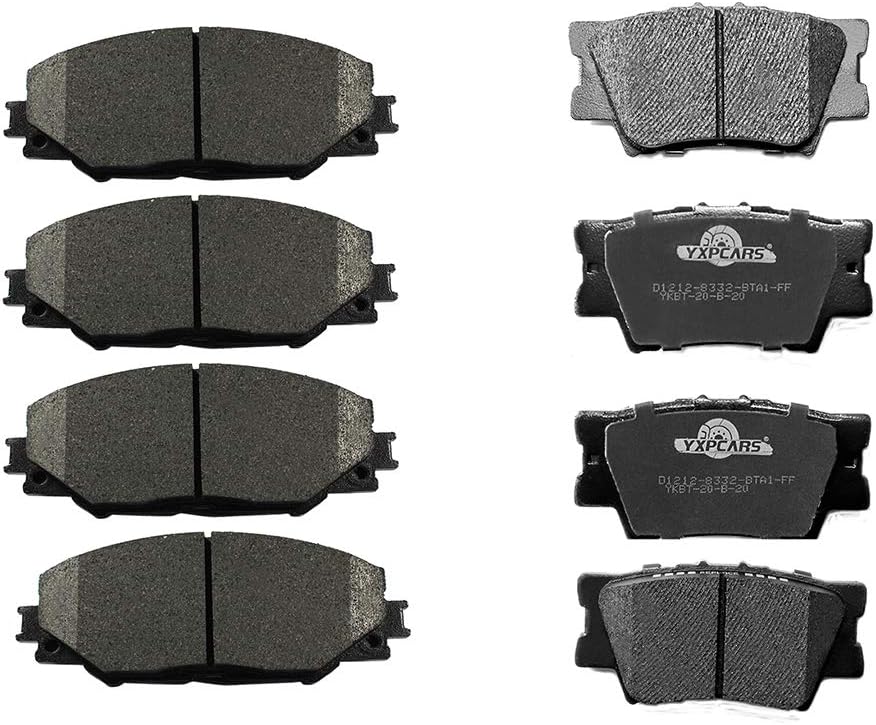 Front & Rear Ceramic Brake Pads D1211,D1212 for TOYOTA RAV4 2006-2012 Fits All V6 Models/TOYOTA RAV4 2013-2017 Models with 11.65" (296mm) Front Rotors/TOYOTA RAV4 2013-2014 EV Electric Models