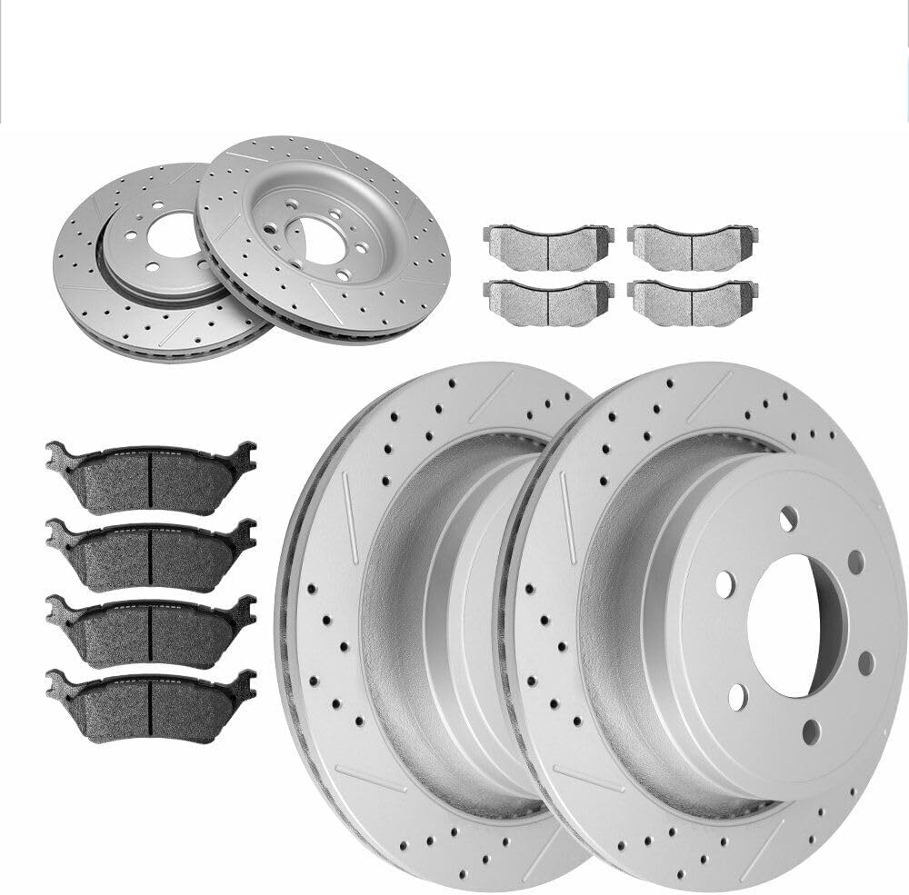 Brakes Rotors Brake Pads for INFINITI EX35,EX37,G25,G35,G37,M35,M45,Q40,QX50,350Z,370Z-(12.60 inch/12.13 inch), ASE Certified Mechanic Reviewed!(DIY Brake Spare Parts for Your Brake Kits)