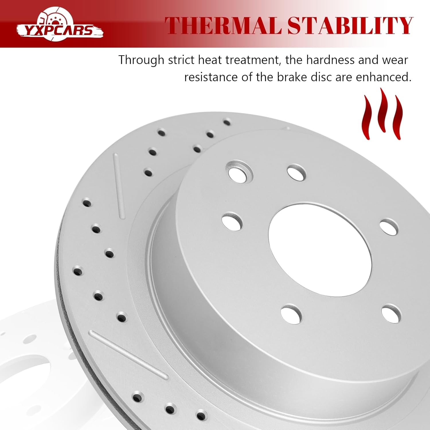 Ceramic Rear Brakes Pad and Rotors Drilled Slotted Vented Replacement Disc Brake Kits for Nissan Juke/X-Trail/Leaf/Rogue/Rogue Select/Rogue Sport