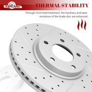 Ceramic Front Brakes Pad and Rotors Drilled Slotted Vented Replacement Disc Brake Kits for Ford Edge 2010 2011 2012 2013 2014/ Edge 2007-2009 Awd, for Lincoln Mkx 2010-2015/ Mkx 2007-2009 Awd