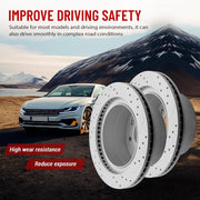 Rear Drilled and Slotted Disc Brake Rotors for Dodge Ram 1500 2006-2008 8 Lug Extended Crew Cab (2Wd or 4Wd)