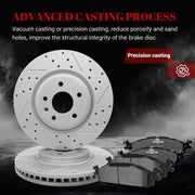 Ceramic Front Brakes Pad and Rotors Drilled Slotted Vented Disc Brake Kits for Ford Explorer 2011-2012/ Flex 2009-2011/ Taurus, for Lincoln MKS 2011-2012/ MKT 2010-2013 2014 2015 2016 2017 2018 2019
