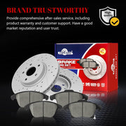Ceramic Front Brakes Pad and Rotors Drilled Slotted Vented Replacement Disc Brake Kits for Ford Fusion 2013 2014 2015 2016 2017 2018 2019 2020, for Lincoln Mkz 2013-2016 Hybrid