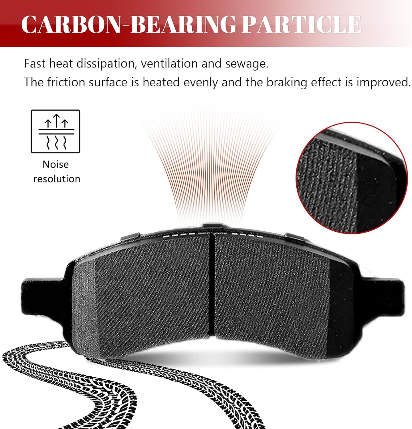 Front and Rear Ceramic Disc Brake Pads Set for Bui-ck Enclave/Rainier, Chevy Ssr Trailblazer Ext/Traverse, for Gmc Acadia Limited Envoy Xl, Isuzu Ascender, Saab 9-7X, Saturn Outlook