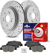 Ceramic Rear Brakes Pad and Rotors Drilled Slotted Solid Disc Brake Kits for Honda Cr-V 2017 -2022