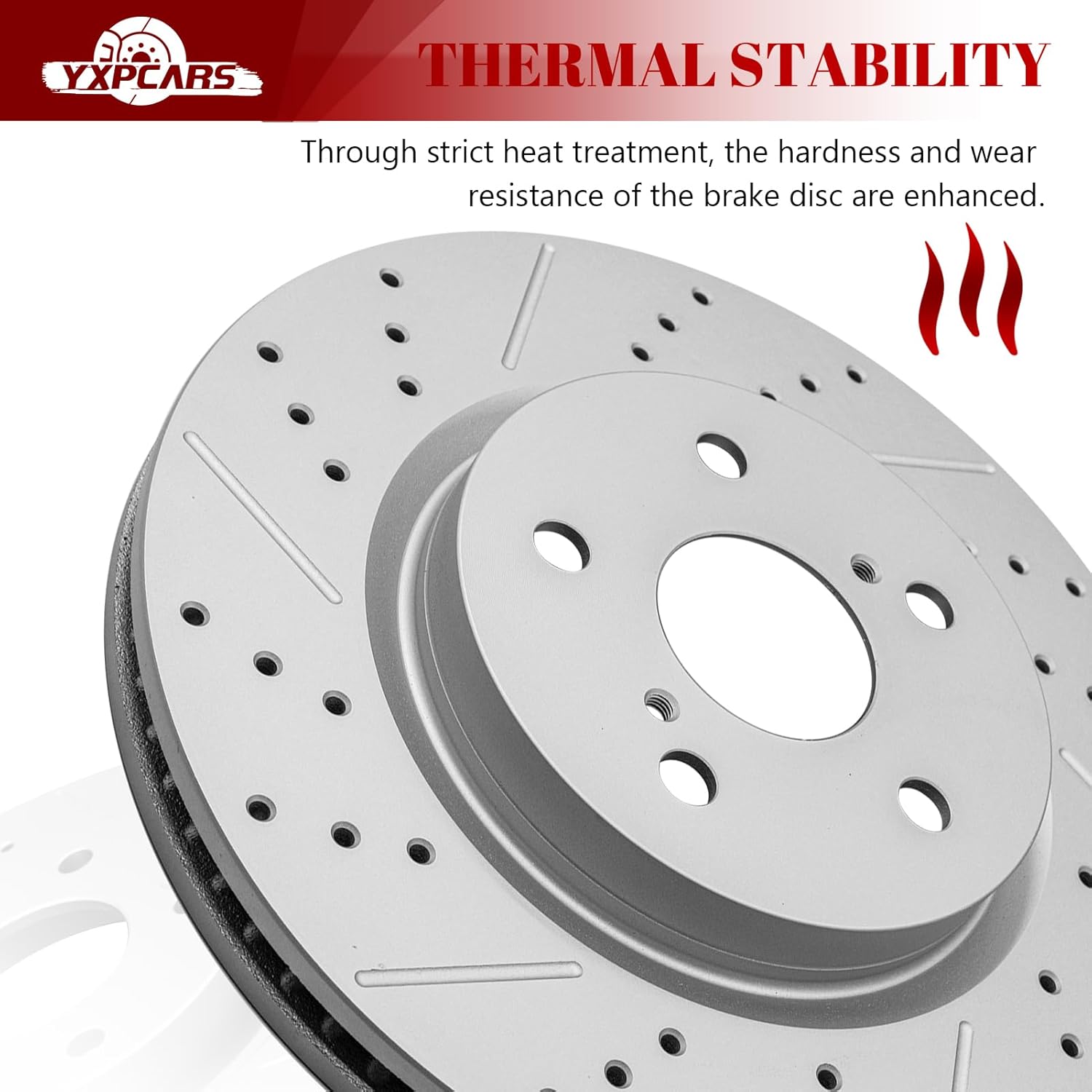 Front & Rear Drilled Slotted Rotors and Ceramic Disc Brake Pads Kit for Toyota Camry 2021 2022 2023 2024 Fwd, Le, Se Nightshade, Se