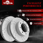 Ceramic Front Brakes Pad and Rotors Drilled Slotted Vented Disc Brake Kits for Ford F-250 Super Duty 2014 2015 2016 2017 2018 2019 2020 2021 2022 2023/ F-350 Super Duty 2014 2017-2023 (4WD)