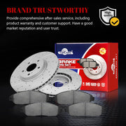 Ceramic Front Brakes Pad and Rotors Drilled Slotted Vented Replacement Disc Brake Kits for Honda Pilot 2009 2010 2011 2012 2013 2014 2015, for Acura Mdx 2007 2008-2013/ Zdx 2010-2013