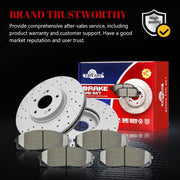 Ceramic Front Brakes Pad and Rotors Drilled Slotted Vented Replacement Disc Brake Kits for Kia Sedona 2015 2016 2017 2018 2019 2020 2021