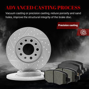 Ceramic Rear Brakes Pad and Rotors Drilled Slotted Solid Disc Brake Kits for Chrysler 200 2015 - 2017