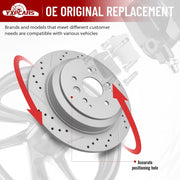 Rear Drilled and Slotted Disc Brake Rotors Replacement for Acura MDX 2014 2015 2016 with 12.99 inch