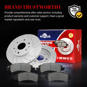 Ceramic Front Brakes Pad and Rotors Drilled Slotted Vented Replacement Disc Brake Kits for Chevry Avalanche/Silverado 1500/ Suburban 1500/ Suburban/Express 1500