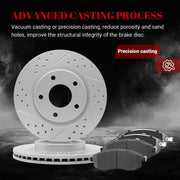 Ceramic Front Brakes Pad and Rotors Drilled Slotted Vented Replacement Disc Brake Kits for Nissan Sentra 2013 2014 2015 2016/ Sentra Naturally Aspirated 2017 2018 2019