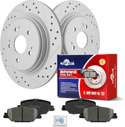 Ceramic Rear Brakes Pad and Rotors Drilled Slotted Solid Replacement Disc Brake Kits for Honda Cr-V 2017 2018 2019 2020 2021 2022 2023 2024