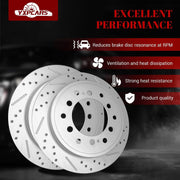 Ceramic Rear Brakes Pad and Rotors Drilled Slotted Vented Disc Brake Kits for Lexus Gx460 2010-2021, for Toyota 4Runner 2010-2021/ Fj Cruiser 2010 - 2014