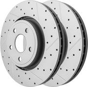 Front Drilled and Slotted Disc Brake Rotors Replacement for Dodge Durango, for Jeep Grand Cherokee Wk