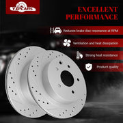 Ceramic Rear Brakes Pad and Rotors Drilled Slotted Vented Replacement Disc Brake Kits for Nissan Juke/X-Trail/Leaf/Rogue/Rogue Select/Rogue Sport
