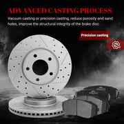 Ceramic Front Brakes Pad and Rotors Drilled Slotted Vented Replacement Disc Brake Kits for Ford Edge 2007-2009 Fwd, for Lincoln Mkx 2007 2008 2009 Fwd (11.65 Inch)
