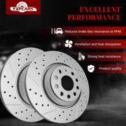 Ceramic Rear Brakes Pad and Rotors Drilled Slotted Vented Replacement Disc Brake Kits for Audi A3 Quattro 2019-2020/ Q3 2019-2022/ Audi S3 2015-2020/ Tts Quattro 2016 2017 2018 2019 2020 2021 2022