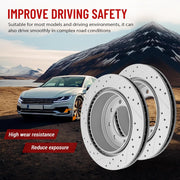 Rear Drilled and Slotted Disc Brake Rotors Replacement for Nissan Nv1500 Nv2500 Nv3500 2012 2013 2014 2015 2016 2017 2018 2019 2020 2021