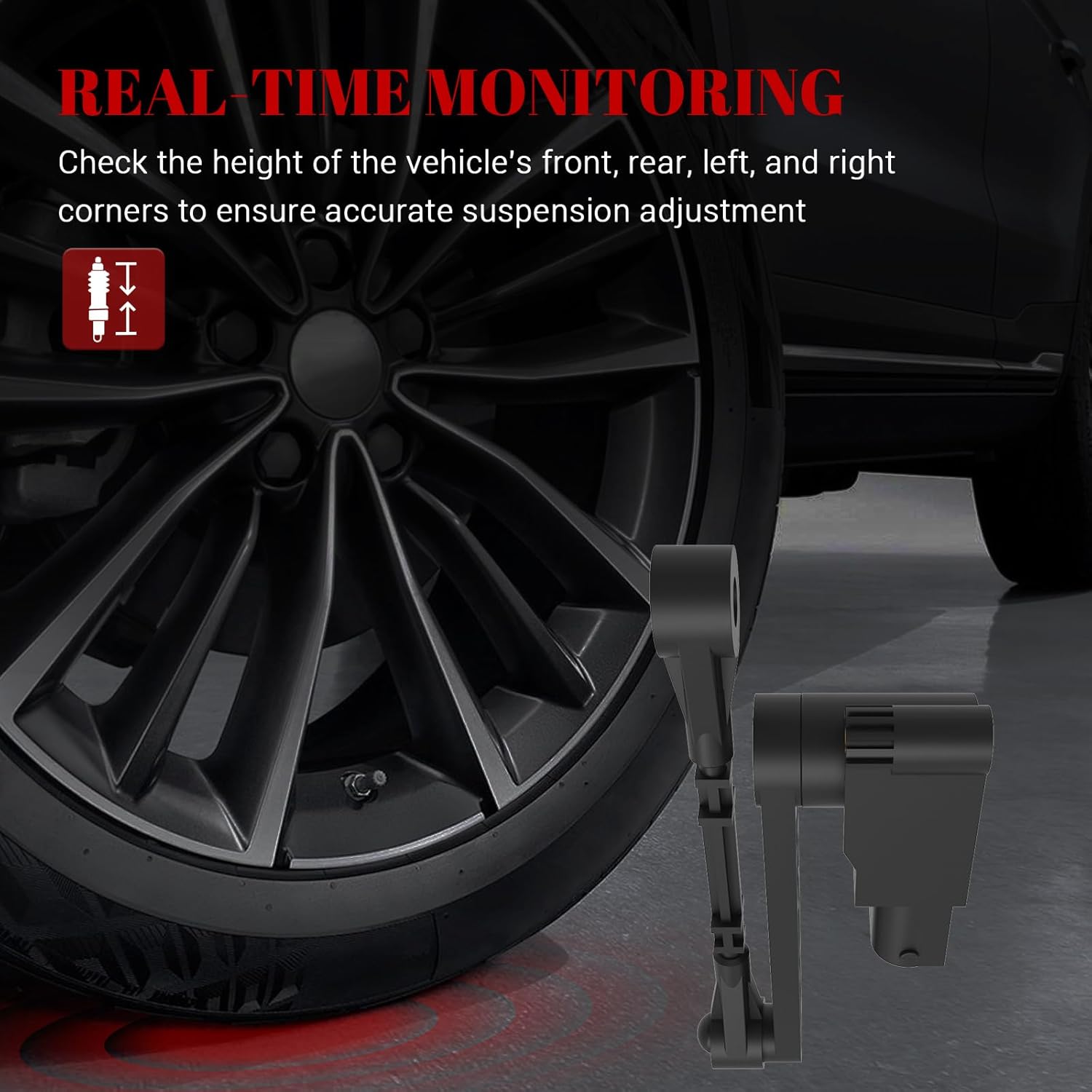 Air Suspension Rear Height Sensors, Ride Headlight Level Sensor for Land Rover LR3 2005-2009/ Rover Range Rover Sport 2006 2007 2008 2009 Parts# RH-3877