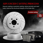 Ceramic Rear Brakes Pad and Rotors Drilled Slotted Solid Disc Brake Kits for Chrysler 300, for Dodge Challenger/Charger/Magnum