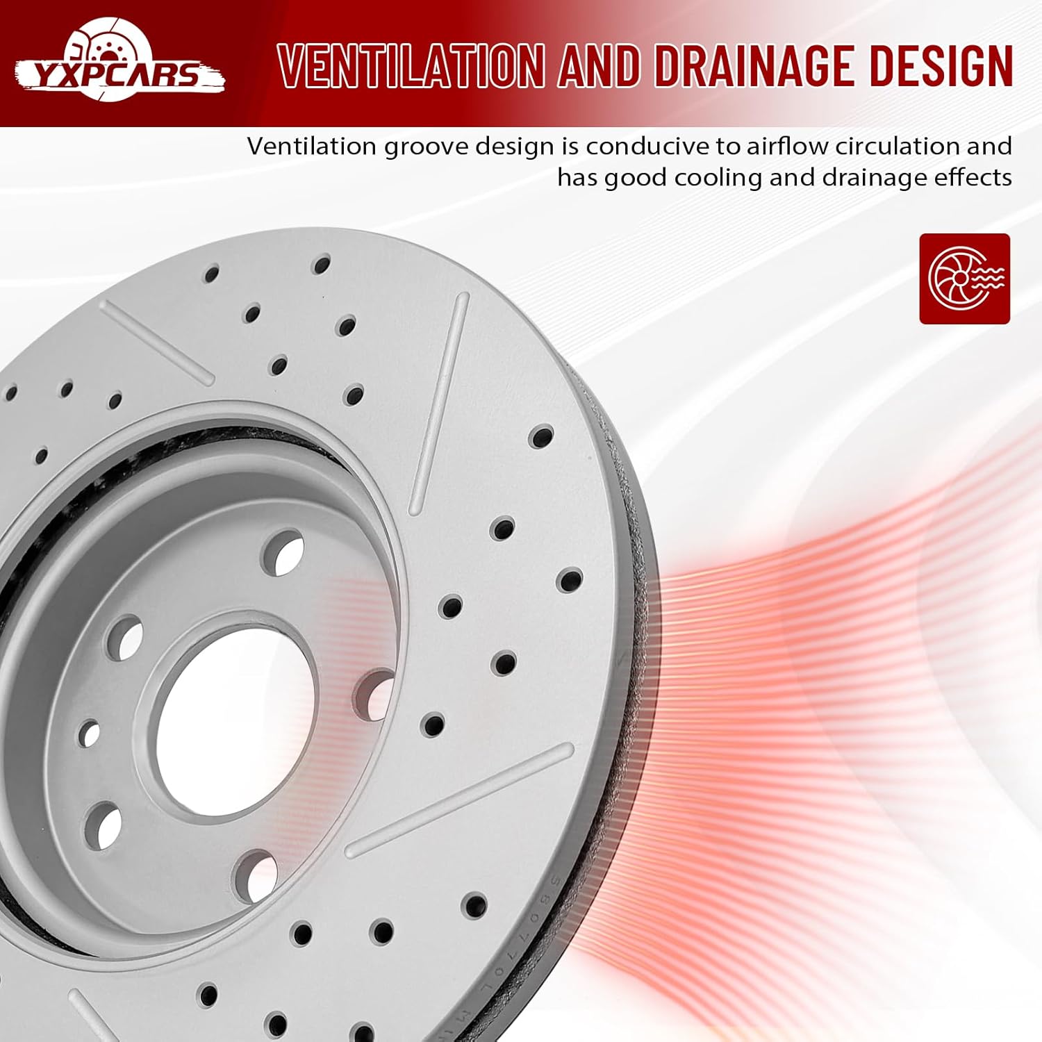 Front Drilled and Slotted Disc Brake Rotors for Chevy Bolt Euv 2022-2023, Bolt Ev 2017-2023, Cruze 2010-2019,Cruze Limited 2016, Sonic 2012 2015-2020 (Sonic 2013-2014 Ls, Lt, Ltz), Volt 2016-2019