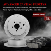 Ceramic Rear Brakes Pad and Rotors Drilled Slotted Solid Disc Brake Kits for Subaru Forester 2009 - 2013