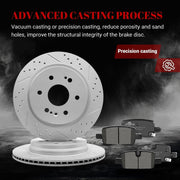 Ceramic Rear Brakes Pad and Rotors Drilled Slotted Vented Replacement Disc Brake Kits for Cadillac Escalade 2021-2024/ Escalade Esv 2021 2022 2023 2024