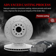 Ceramic Front Brakes Pad and Rotors Drilled Slotted Vented Replacement Disc Brake Kits for Buick Enclave 2018 2019 2020, for Cadillac Xt5 2017-2020/ Xt6 2020