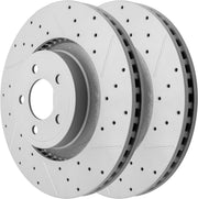 Front Drilled and Slotted Disc Brake Rotors Replacement for Ford Mustang 2015 2016 2017 2018 2019 Ecoboost/Ecoboost Premium And With Performance Package