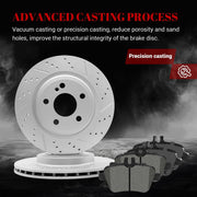 Ceramic Rear Brakes Pad and Rotors Drilled Slotted Solid Disc Brake Kits for Infiniti Qx30 2018-2019, for Mercedes-Benz B Electric Drive B250E Gla250/ Cla250 2014-2019