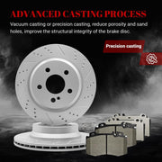 Front & Rear Drilled Slotted Rotors and Ceramic Disc Brake Pads Kit for Mercedes-Benz Cls500/ Cls550 2007-2011 (E550 2007-2009 Rwd; Except Sport Package)