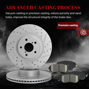 Front & Rear Drilled Slotted Rotors and Ceramic Disc Brake Pads Kit for Subaru Forester/Impreza/Legacy/Outback/BRZ