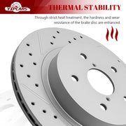 Ceramic Rear Brakes Pad and Rotors Drilled Slotted Vented Replacement Disc Brake Kits for Subaru Outback Legacy 2015 2016 2017 2018 2019 2020 2021 2022 2023