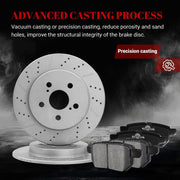 Ceramic Rear Brakes Pad and Rotors Drilled Slotted Solid Disc Brake Kits for Toyota Corolla 2009-2019/ Matrix 2009-2014/ Prius Prime 2017-2022/ Prius Awd-E 2019-2022, for Pontiac Vibe 2009 2010