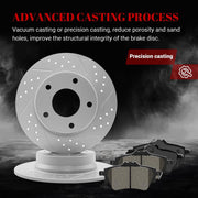 Ceramic Rear Brakes Pad and Rotors Drilled Slotted Solid Replacement Disc Brake Kits for Nissan Sentra 2020 2021 2022 2023 2024