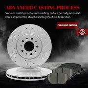 Ceramic Front Brakes Pad and Rotors Drilled Slotted Vented Disc Brake Kits for Buick Envision 2016-2018/ Lacrosse 2017-2019/ Regal Sportback Tourx 2018-2020, Equinox 2018-2020, Terrain 2018-2021