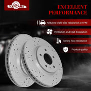 Front & Rear Drilled Slotted Rotors and Ceramic Disc Brake Pads Kit for Chevry Impala 2011 - 2013/ Impala Limited 2014 - 2016 (Except Police & Taxi)