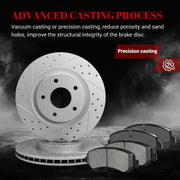 Front & Rear Drilled Slotted Rotors and Ceramic Disc Brake Pads Kit for Nissan Rogue 2008 2009 2010 2011 2012 2013