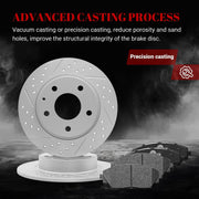 Front & Rear Drilled Slotted Rotors and Ceramic Disc Brake Pads Kit for Mazda 3 2014 2015 2016 2.0L/ 3 2017-2018 with MPB/ 3 Sport 2014-2016 GS GX & MPB/ 3 Sport 2017-2018 Gs Gx
