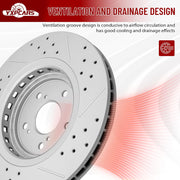 Front Drilled and Slotted Disc Brake Rotors Replacement for Acura MDX 2014-2016/ TLX 2015 2016 2017 2018 2019 2020
