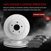 Ceramic Front Brakes Pad and Rotors Drilled Slotted Vented Replacement Disc Brake Kits for Nissan Altima 2007 2008 2009 2010 2011 2012/ Altima Coupe 2013