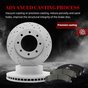 Ceramic Front Brakes Pad and Rotors Drilled Slotted Vented Replacement Disc Brake Kits for Nissan Nv1500 Nv2500 Nv3500 2012 2013 2014 2015 2016 2017 2018 2019 2020 2021