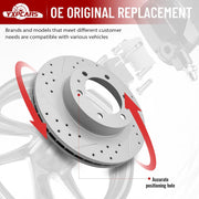 Front Drilled and Slotted Disc Brake Rotors for Toyota 4Runner 2003-2009/ Fj Cruiser 2007-2014/ Tacoma 2005 2006 2007 2008 2009 2010 2011 2012 2013 2014 2015 2016 2017 2018 2019 2020 2021 2022 2023